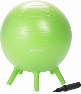 Stay-N-Play Children's Balance Ball - Flexible School Chair Active Classroom Desk Alternative Seating Built-In Stay-Put Soft Stability Legs, Includes Air Pump