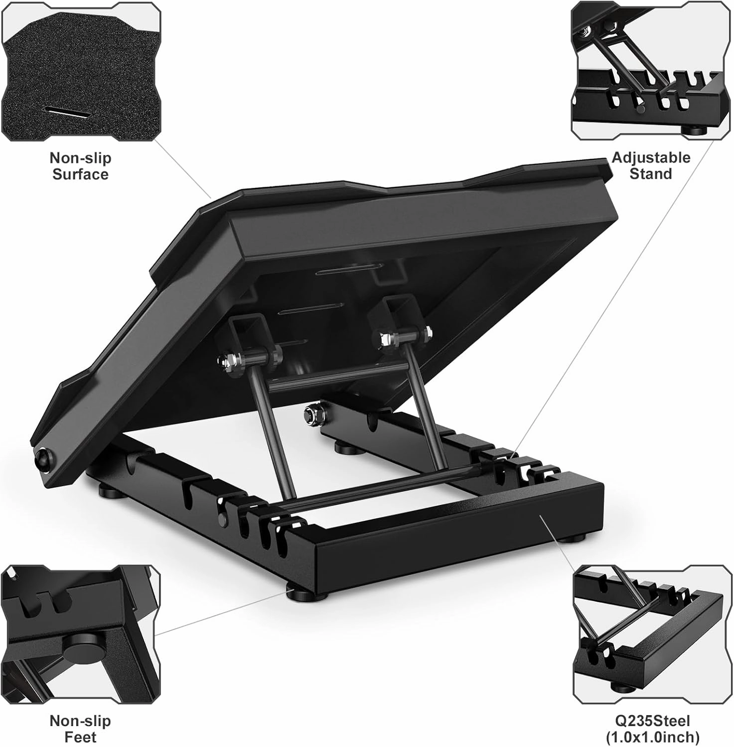 Steel Slant Board Calf Stretcher 600lbs Weight Capacity Squats Wedge 5 Adjustable Incline Balance Board for Foot Leg Hamstring Knees Ankle Heel Stretching Training for Home Gym or Commercial