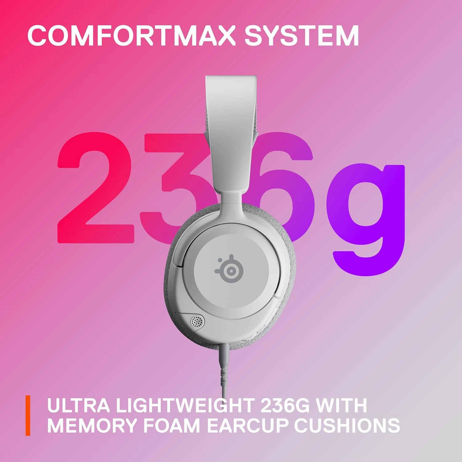 SteelSeries Arctis Nova 1 Multi-System Gaming Headset — Hi-Fi Drivers — 360° Spatial Audio — Comfort Design — Durable — Ultra Lightweight — Noise-Cancelling Mic — PC, PS5/PS4, Switch, Xbox - White