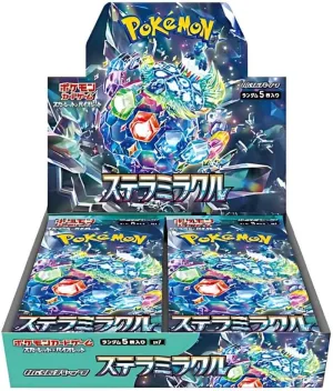 Stellar Miracle Pokemon Booster Box (30 Packs) | Scarlet & Violet Set | Pokémon Trading Cards | 30 Booster Packs | TCYM Authenticated | Pokemon TCG Pack | Japanese Stellar Crown |