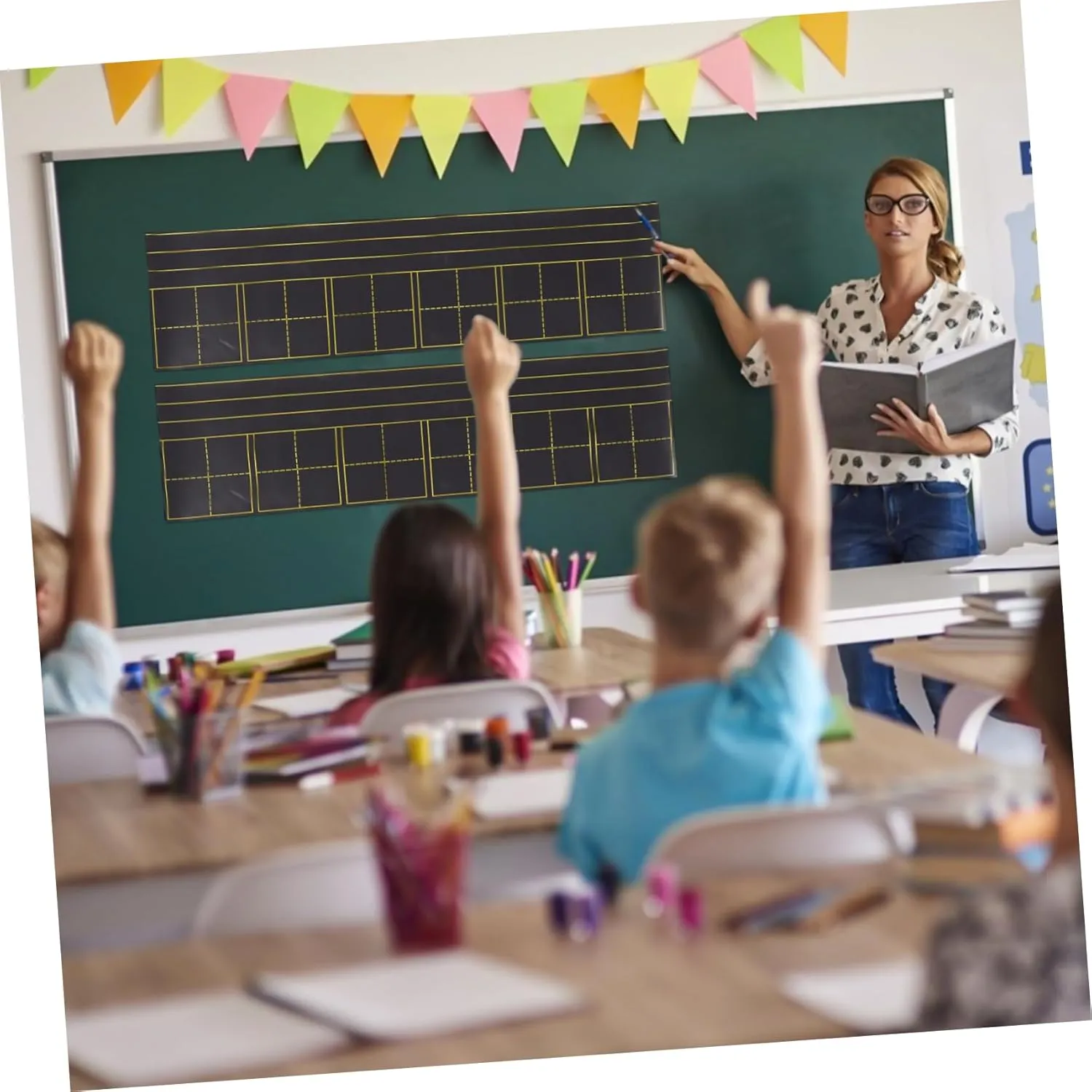 STOBOK 2pcs Sticker Frosted for Easy Chalk Writing for Fridge Classroom Use for Learning and Drawing Activities
