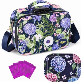 Storage Bag with Combination Lock Travel Medicine Bag Money Organizer and Mini Metal Tray Jewelry Food Candles Tray