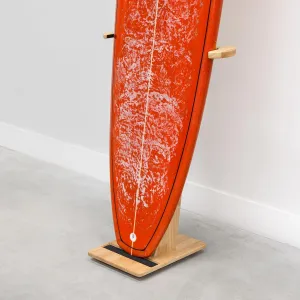 StoreYourBoard SurfStand, Vertical Surfboard Stand, Freestanding Wooden Indoor Display for Shortboard and Longboard, Adjustable to Fit Boards 16" to 26" Wide