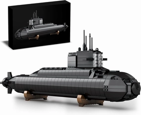 Strategic Nuclear Submarine Building Toy Set with Lights, WW2 Military Battleship Army War Vehicles Historical Collection Model, Gifts for 10, 12, 14, 16  Year Old Kid, Teens, Adults Home Office Decor