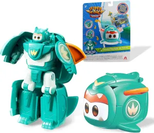 Super Wings 2-in-1 Transforming Mech Robot, 2.4" Tino Pet or 4.3" Mecha Mode, Transformable Toys Rescue Bots for Boys and Girls Age 3 , Gifts for Preschool Kids, Green