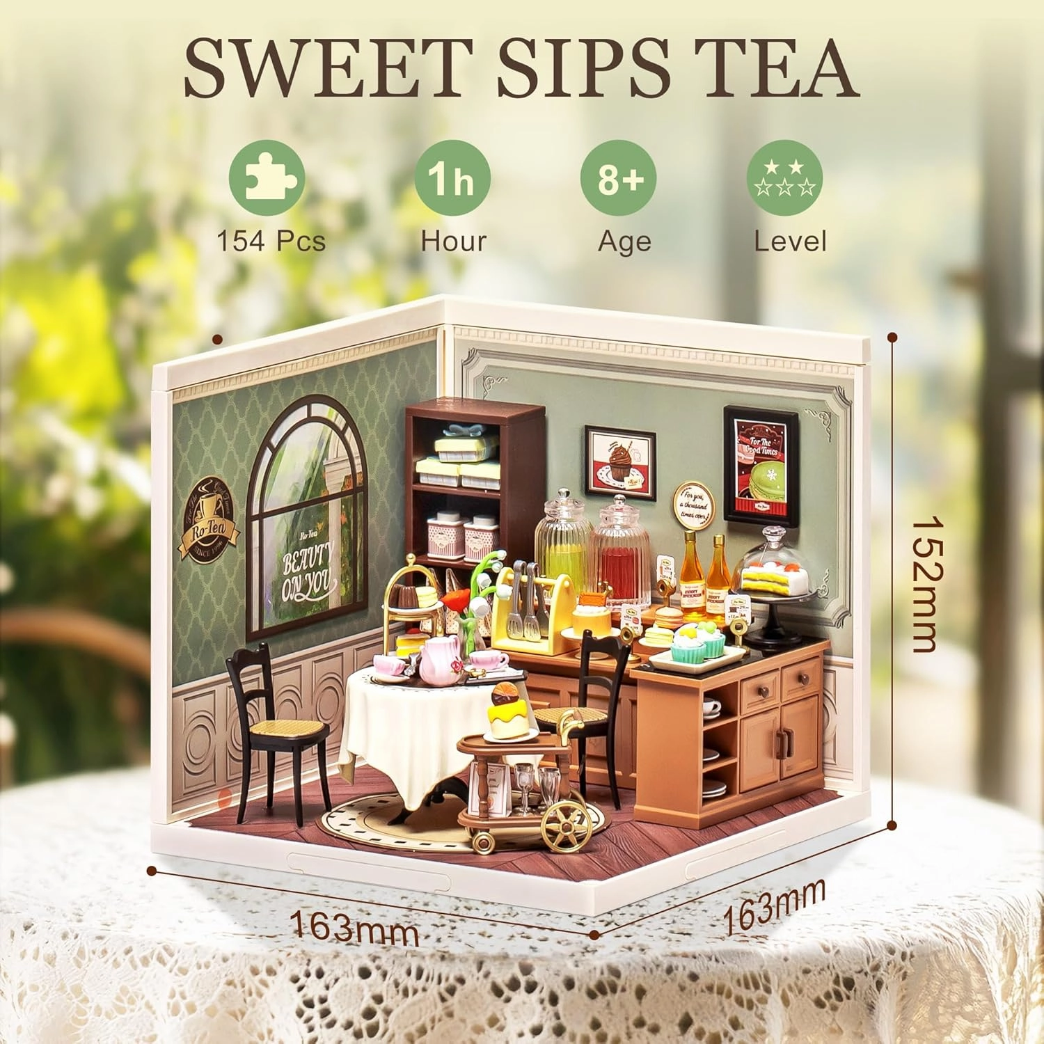 Super Creator-Mini Blocks Model Building Set for Adults, Miniature Plastic House Kit Super Store-Building Blocks Toys for Teens 8-12, DIY Crafts/Hobbies for Teens&Adults (Sweet Sips Tea)