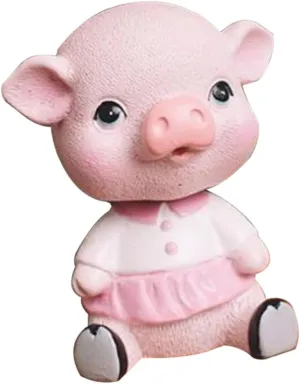 SUPVOX Cute Mini Pig Decor Statue Bobble Head for Pig Birthday Party for Home Car Decor