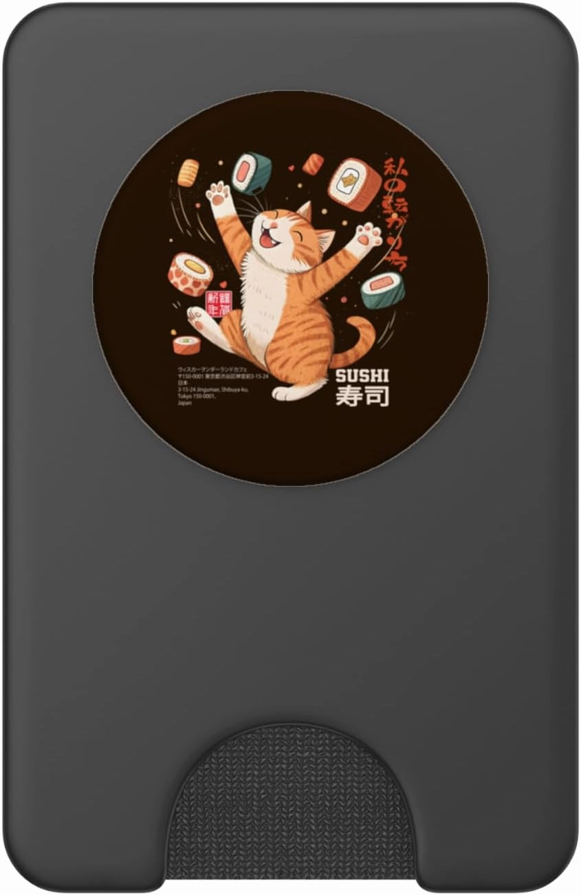 Sushi Eating Cat Lover Girls Boys Japanese Kawaii Harajuku PopSockets PopWallet for MagSafe