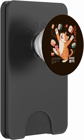 Sushi Eating Cat Lover Girls Boys Japanese Kawaii Harajuku PopSockets PopWallet for MagSafe