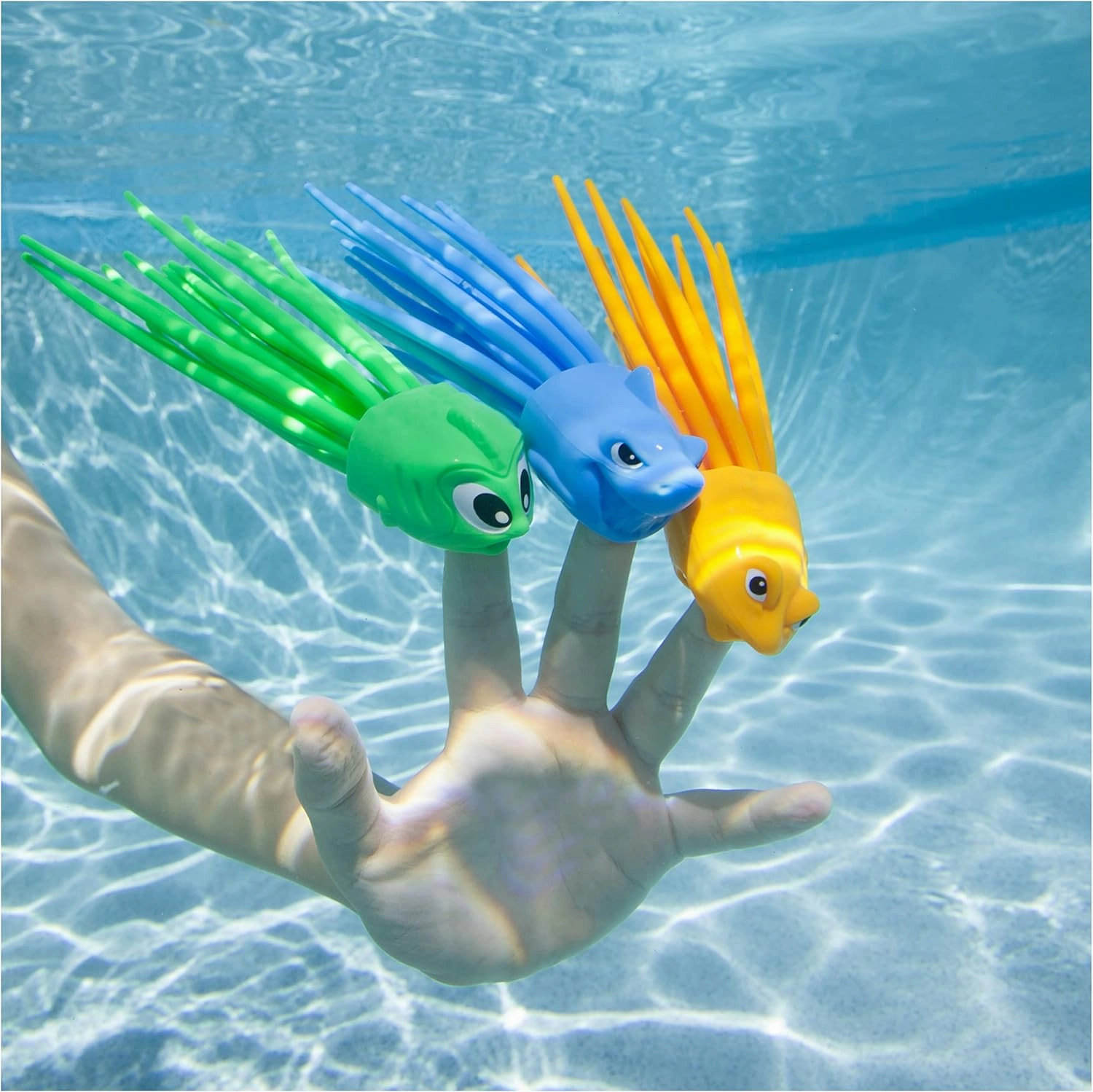 SwimWays SquiDivers Kids Pool Diving Toys, 3 Pack, Bath Toys & Pool Party Supplies for Kids Ages 5 and Up