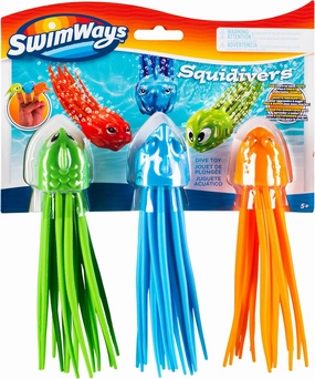 SwimWays SquiDivers Kids Pool Diving Toys, 3 Pack, Bath Toys & Pool Party Supplies for Kids Ages 5 and Up