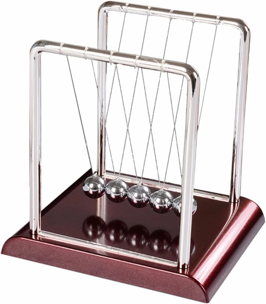 Swinging Balls for Desk Pendulum Ball Office Desk Decor Ball Decorative Ornaments Medium Size Red