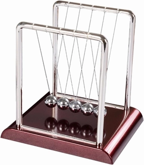 Swinging Balls for Desk Pendulum Ball Office Desk Decor Ball Decorative Ornaments Medium Size Red