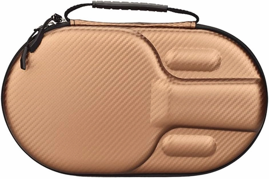 Table Tennis Racket Storage Bag with Elastic Straps and Hard Shell Design for Safety (brown)