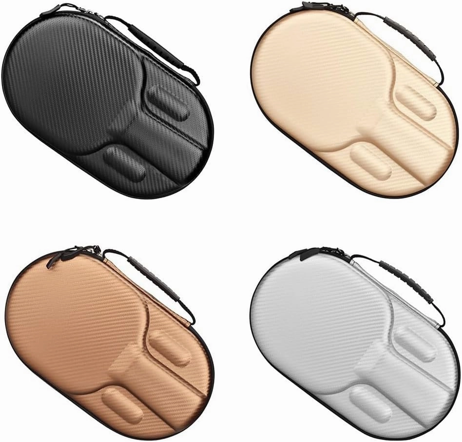 Table Tennis Racket Storage Bag with Elastic Straps and Hard Shell Design for Safety (brown)