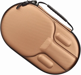 Table Tennis Racket Storage Bag with Elastic Straps and Hard Shell Design for Safety (brown)