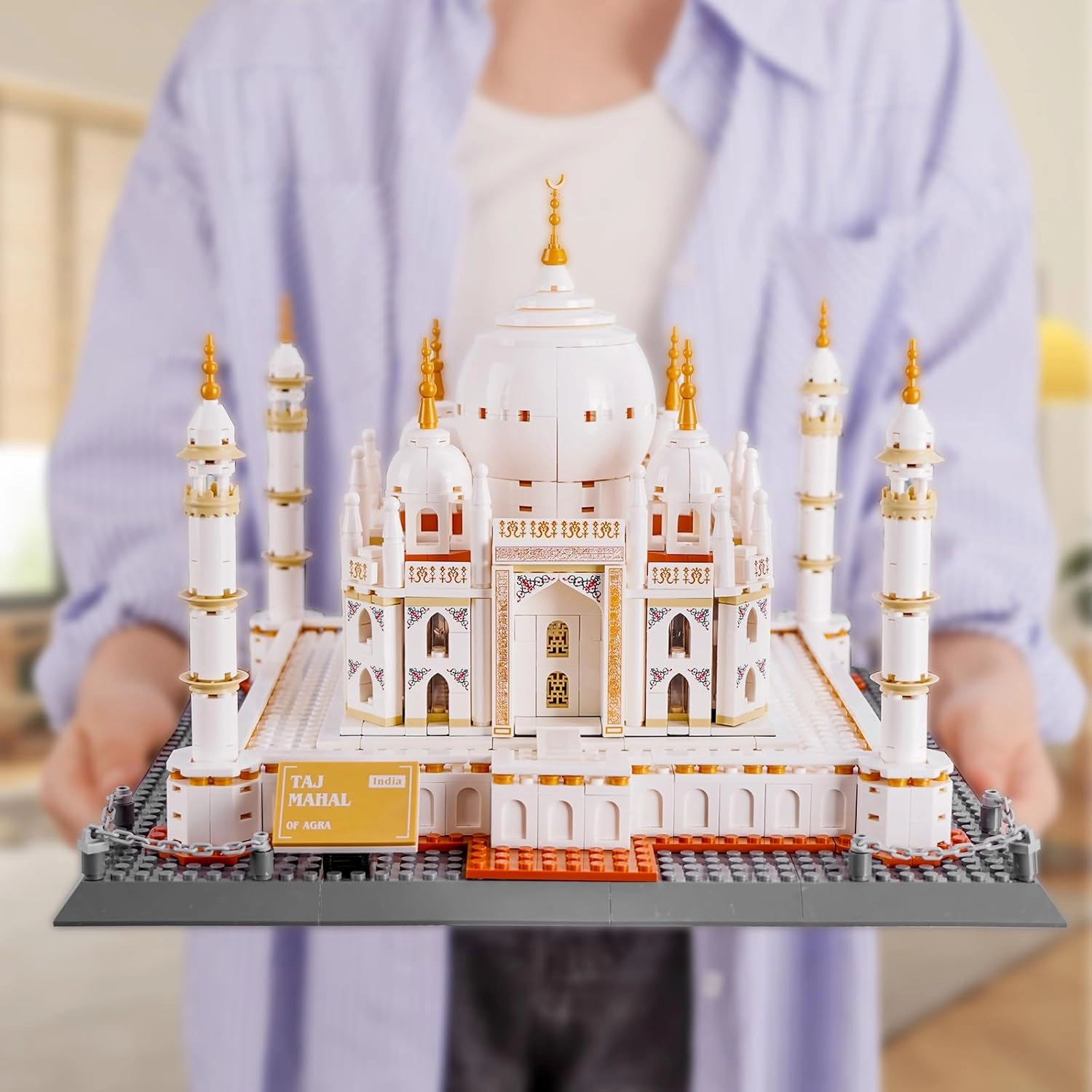 Taj Mahal Building Blocks Kit, Regular Size Brick World Famous History Architectural Model, India Agra Landmark Collection Set for Kids and Adults, Gift & Office Home Décor, 1113 PCS