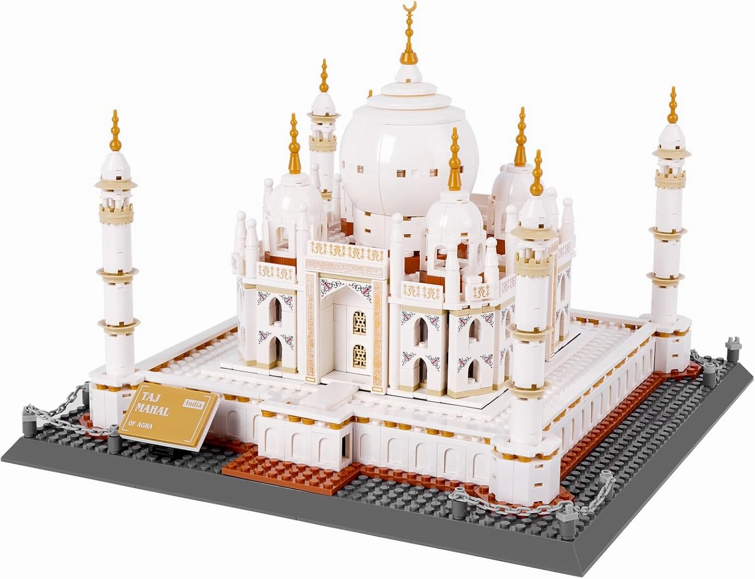 Taj Mahal Building Blocks Kit, Regular Size Brick World Famous History Architectural Model, India Agra Landmark Collection Set for Kids and Adults, Gift & Office Home Décor, 1113 PCS