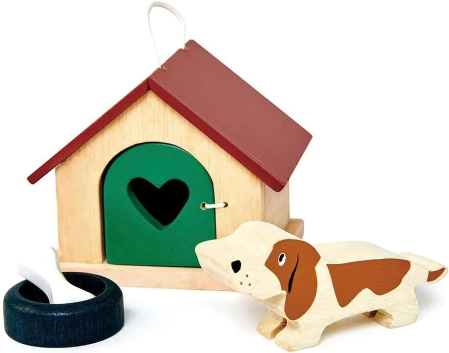 Tender Leaf Toys - Pets Sets for Doll House Accessories Great Add-on Pet Play Set to Any Dollhouse Encourage Creative and Imaginative Fun Children Age 3  (Pet Dog Set)