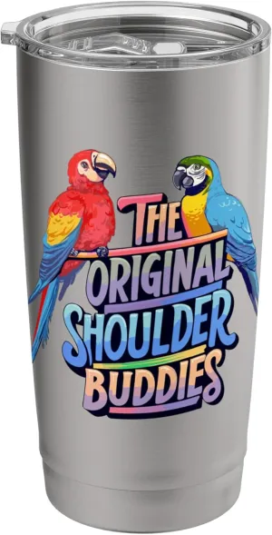 The Original Shoulder Buddies Parrot Macaw Pet Bird Lovers Stainless Steel Insulated Tumbler