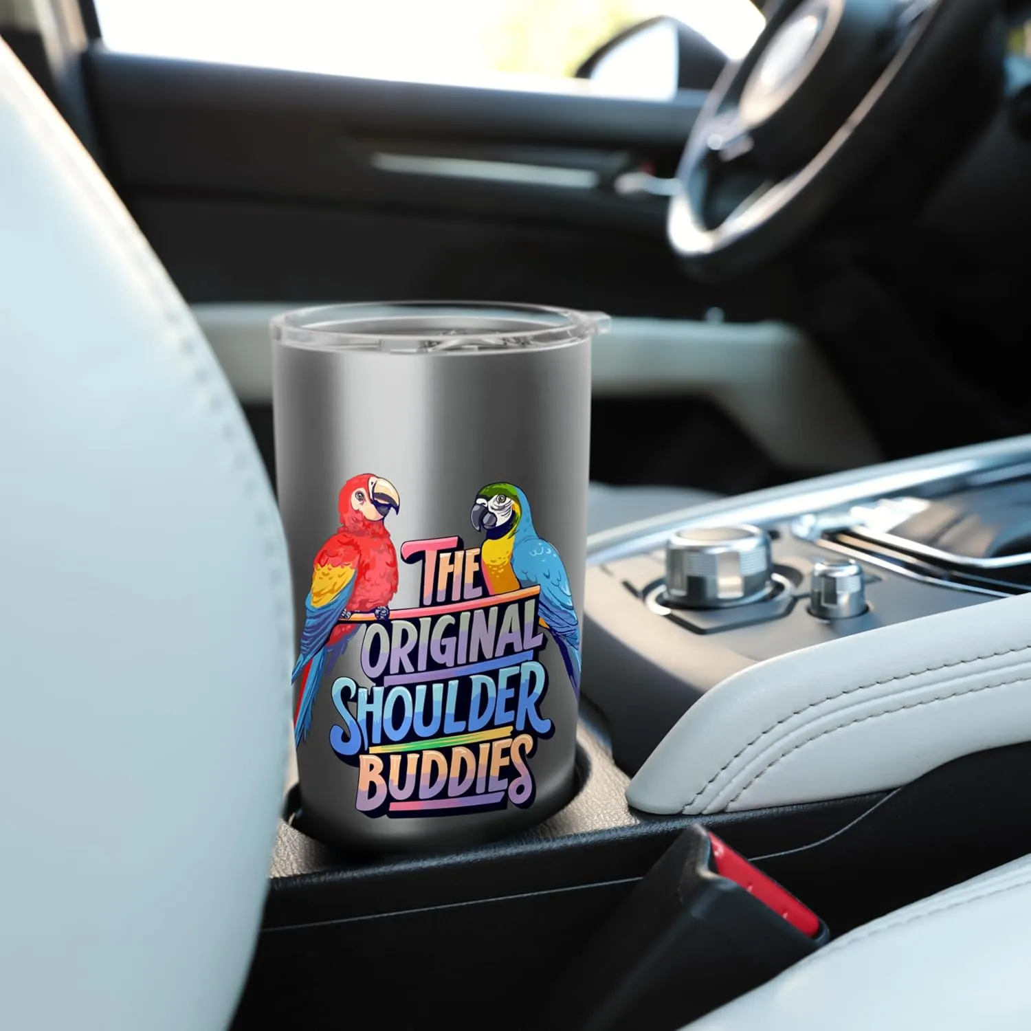 The Original Shoulder Buddies Parrot Macaw Pet Bird Lovers Stainless Steel Insulated Tumbler
