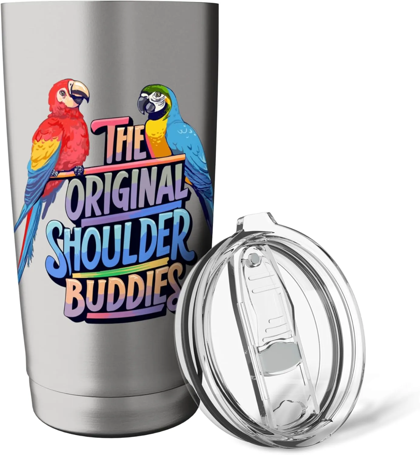 The Original Shoulder Buddies Parrot Macaw Pet Bird Lovers Stainless Steel Insulated Tumbler