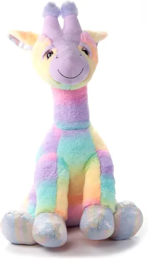 The Petting Zoo Giraffe Stuffed Animal Plushie, Ombrez Animals, Jumbo Rainbow Giraffe Plush Toy 22 inches