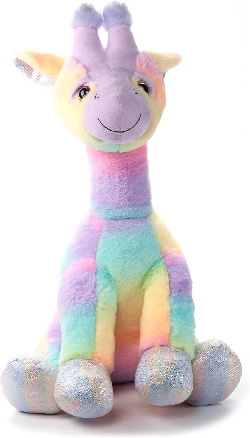 The Petting Zoo Giraffe Stuffed Animal Plushie, Ombrez Animals, Jumbo Rainbow Giraffe Plush Toy 22 inches