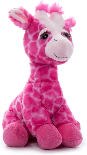 The Petting Zoo Pink Giraffe Stuffed Animal Plushie, Lash’z Zoo Animals, Giraffe Plush Toy 12 inches