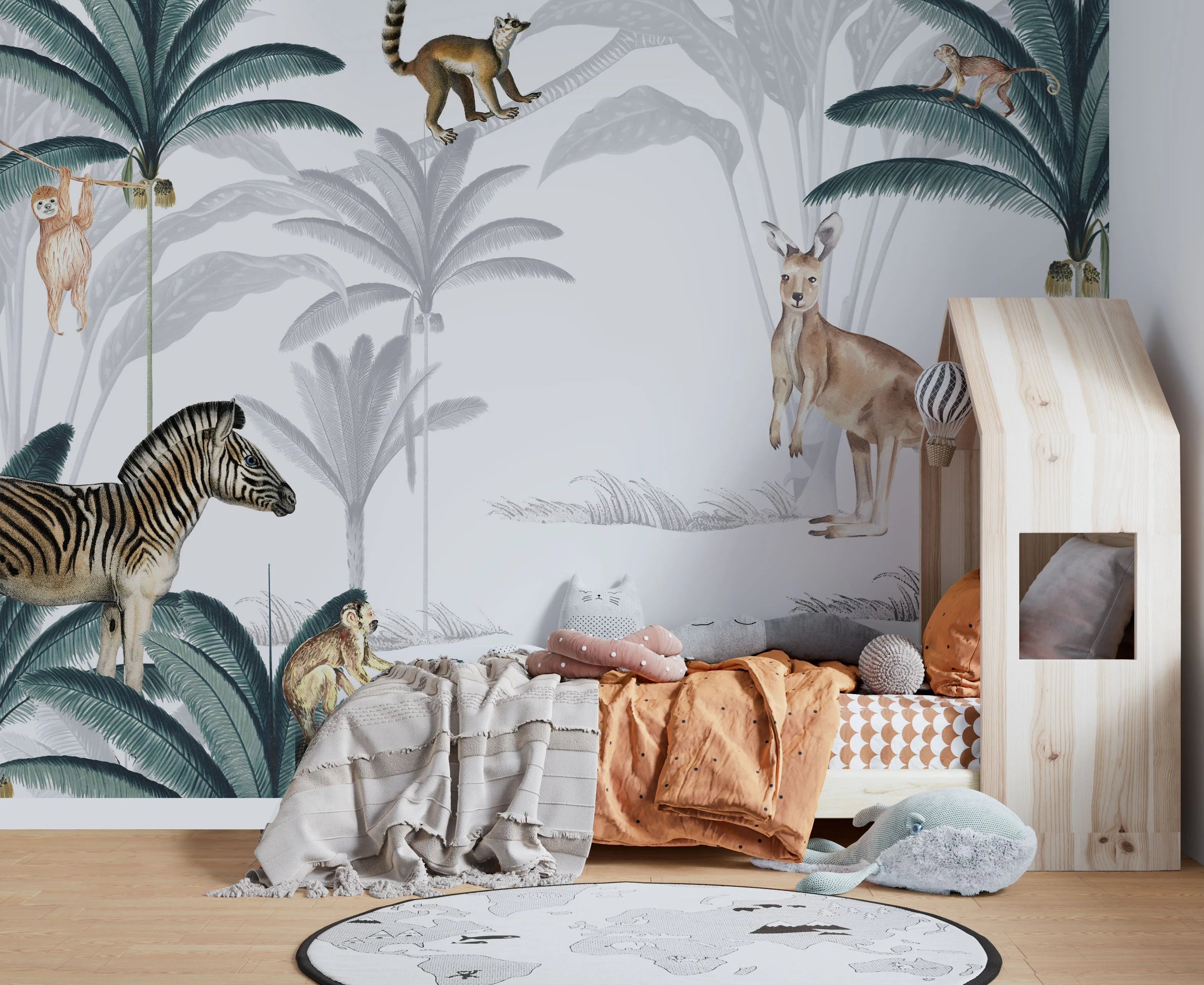 The Wild Zoo WIV-352 - Wall Mural – Transform Your Child's Room into a Vibrant Safari Adventure
