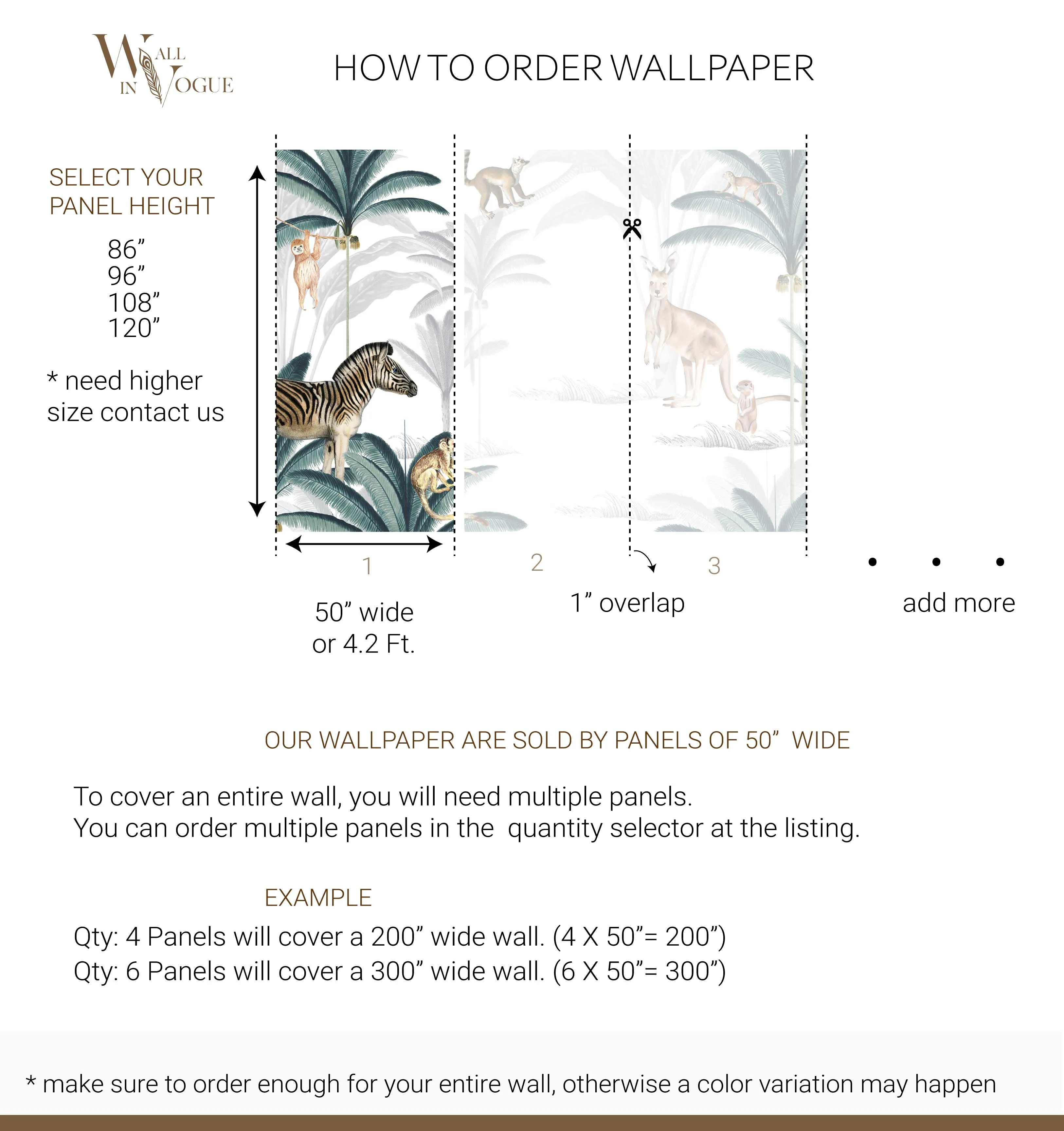 The Wild Zoo WIV-352 - Wall Mural – Transform Your Child's Room into a Vibrant Safari Adventure