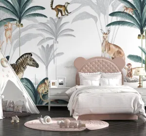 The Wild Zoo WIV-352 - Wall Mural – Transform Your Child's Room into a Vibrant Safari Adventure