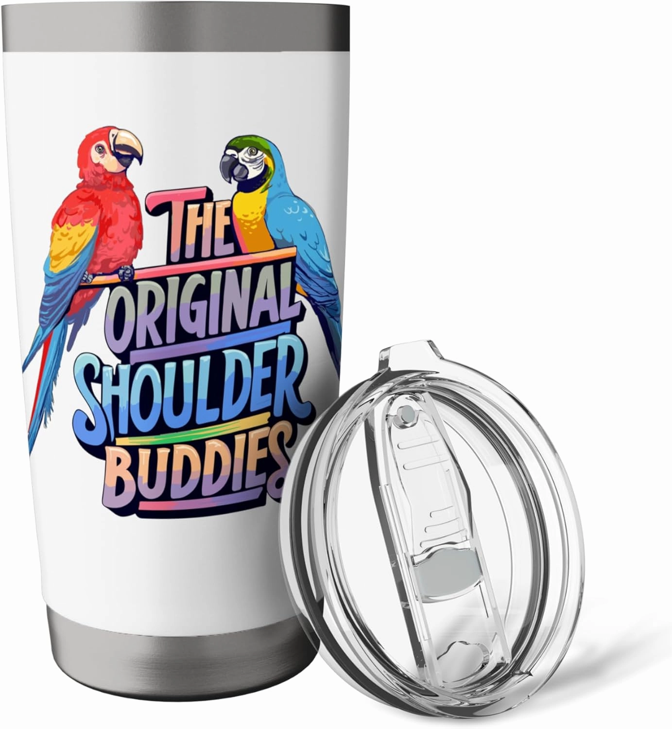 The Original Shoulder Buddies Parrot Macaw Pet Bird Lovers Stainless Steel Insulated Tumbler