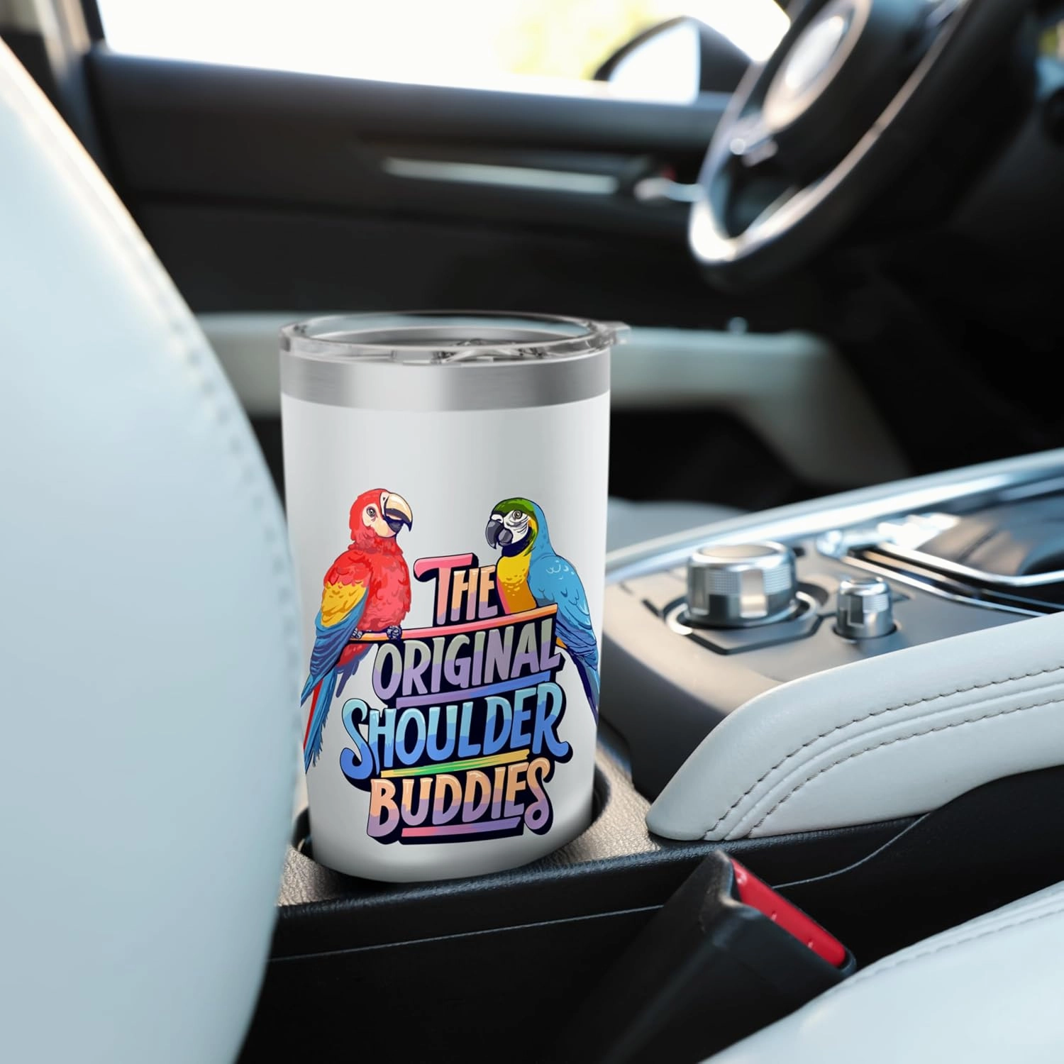 The Original Shoulder Buddies Parrot Macaw Pet Bird Lovers Stainless Steel Insulated Tumbler