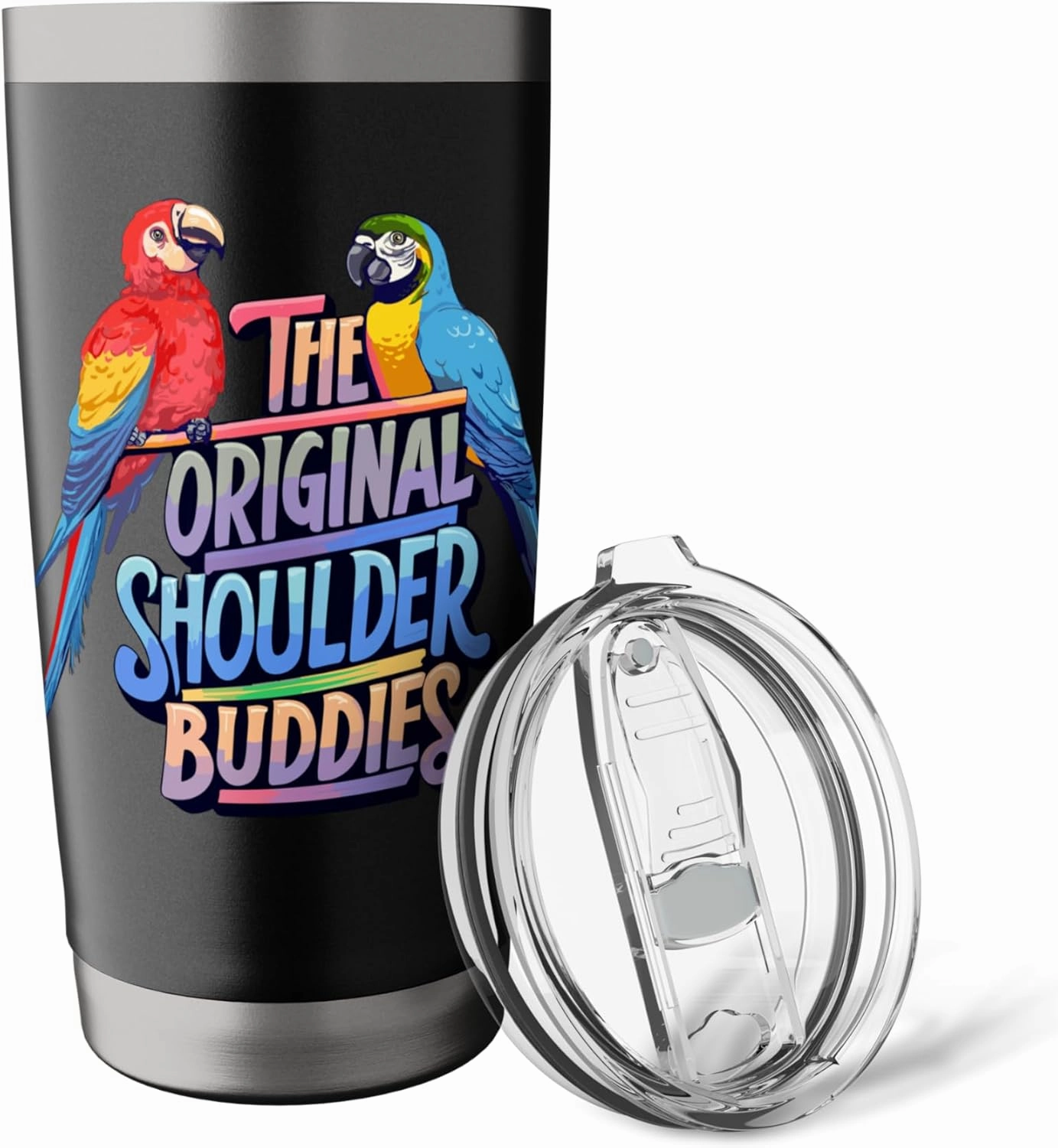 The Original Shoulder Buddies Parrot Macaw Pet Bird Lovers Stainless Steel Insulated Tumbler