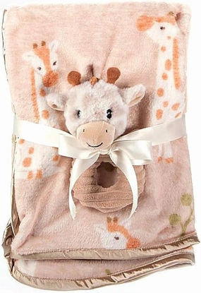 The Petting Zoo Giraffe Stuffed Animal Plushie Blanket and Rattle, Gifts for Kids, Bumblez Animals, Giraffe Plush Toy, 30 inches