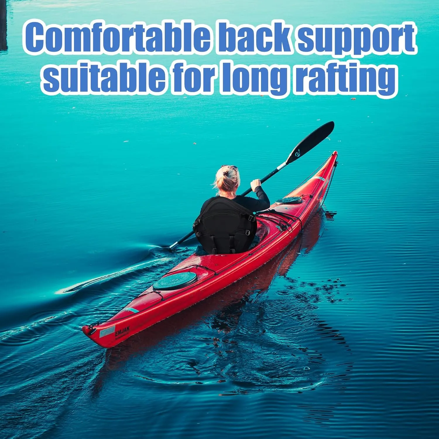 Thickened Kayak Seats - Premium Shockproof Seats with Back Support for Kayaking, Canoeing, Fishing, Paddle Boarding - Comfort, Versatility and Extra Storage (Thickened Blue, 2 pcs)