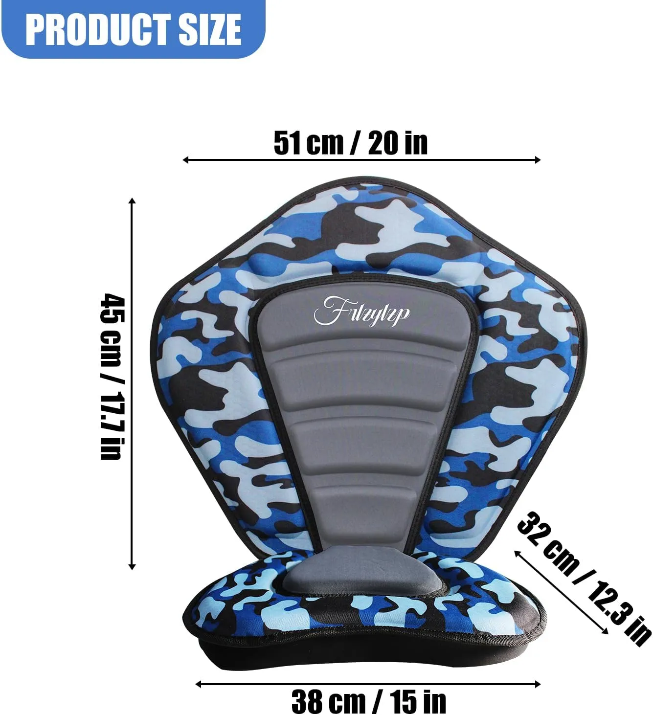 Thickened Kayak Seats - Premium Shockproof Seats with Back Support for Kayaking, Canoeing, Fishing, Paddle Boarding - Comfort, Versatility and Extra Storage (Thickened Blue, 2 pcs)