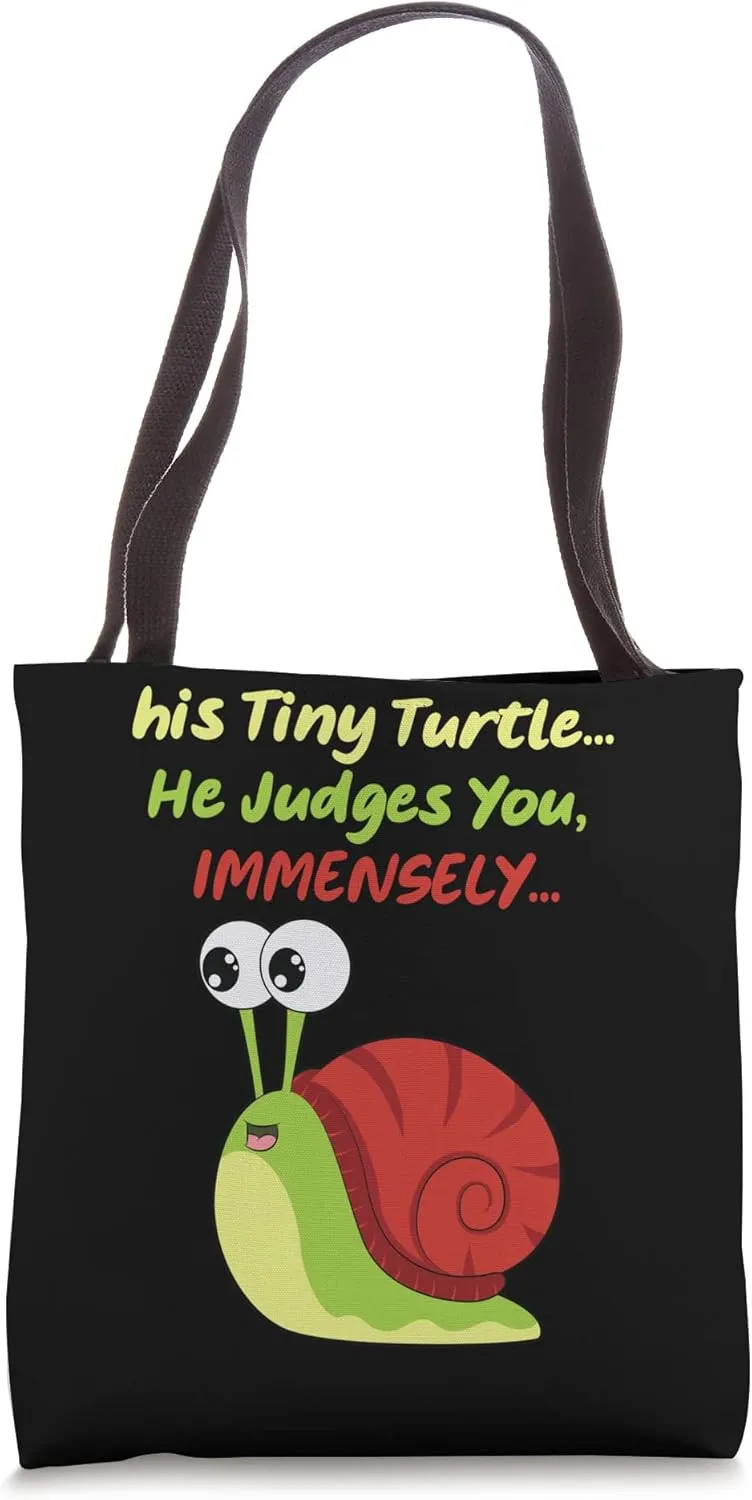 this tiny turtle he judges you immensely Tote Bag