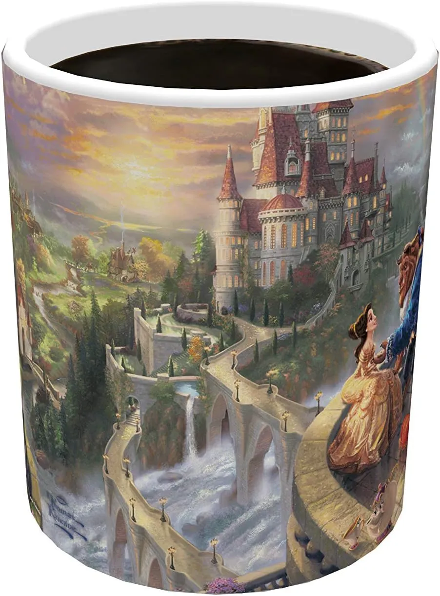 Thomas Kinkade's "Beauty and the Beast Falling In Love" Morphing Ceramic Mugs,11 ounces