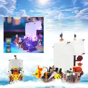 Thousand Sunny Ship Building Blocks Set, Featuring 9 1 Piece Anime Action Main Figures, Piece One Merch Pirate Boat Model Building Ideal Gift for Kid, Fans(432 PCS)