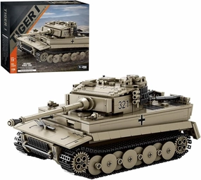 Tiger 1 Tank Model for Adults to Build, 1/28 Scale German Military MOC Tank Building Blocks Set, 1138 PCS Creative Vehicle Bricks Model Gift for Teens