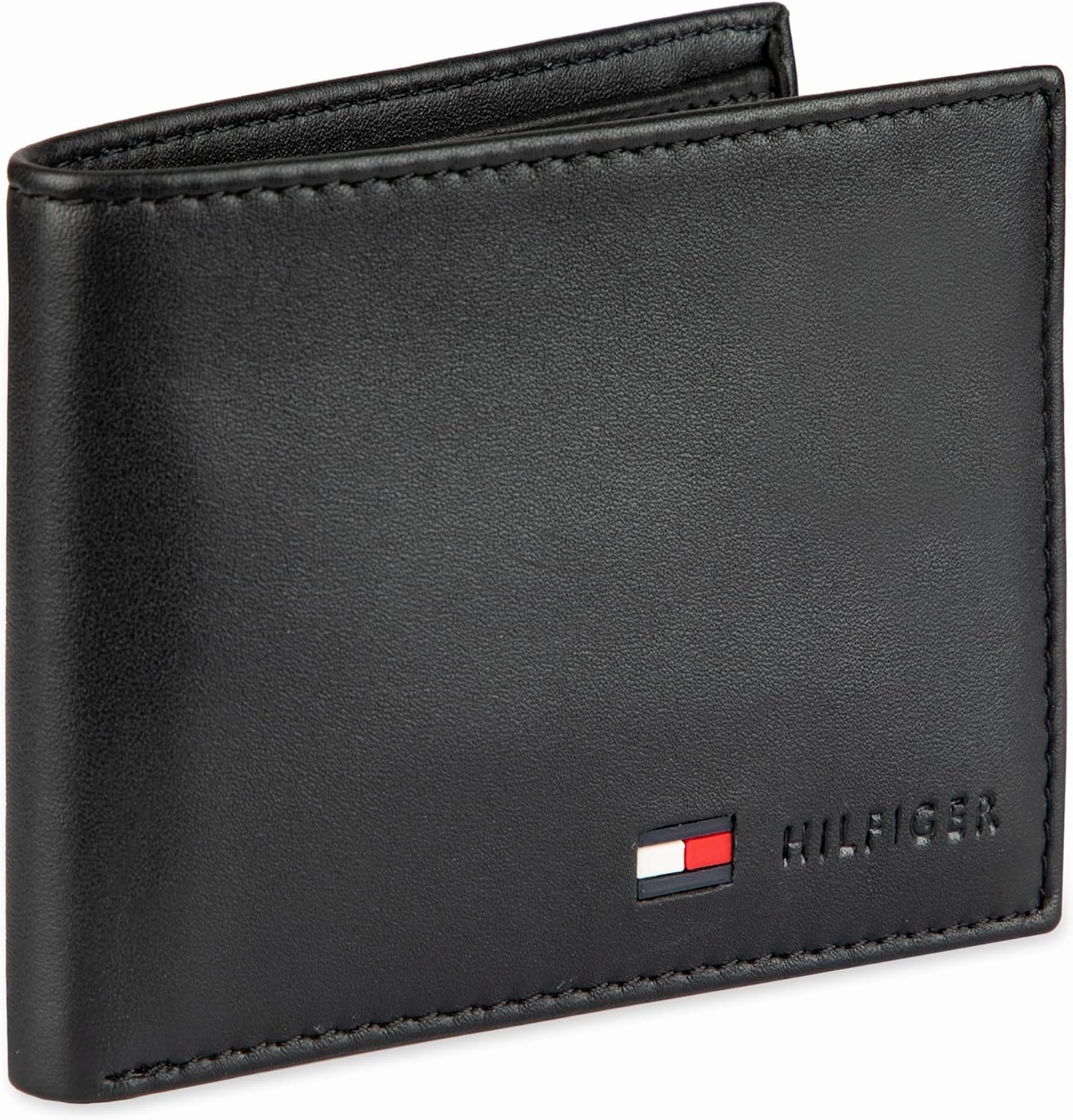 Tommy Hilfiger Men's Leather Wallet – Slim Bifold with 6 Credit Card Pockets and Removable ID Window