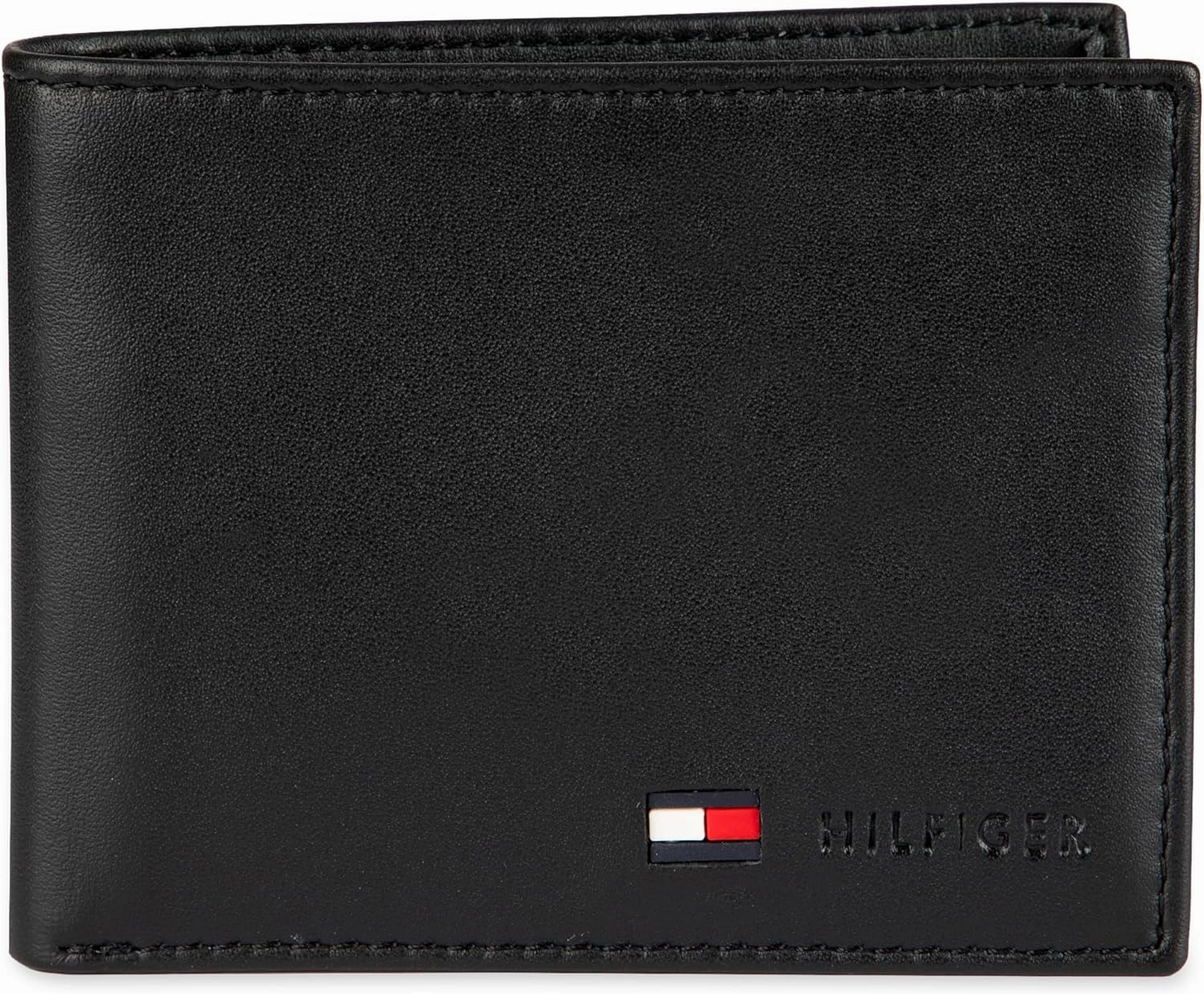 Tommy Hilfiger Men's Leather Wallet – Slim Bifold with 6 Credit Card Pockets and Removable ID Window