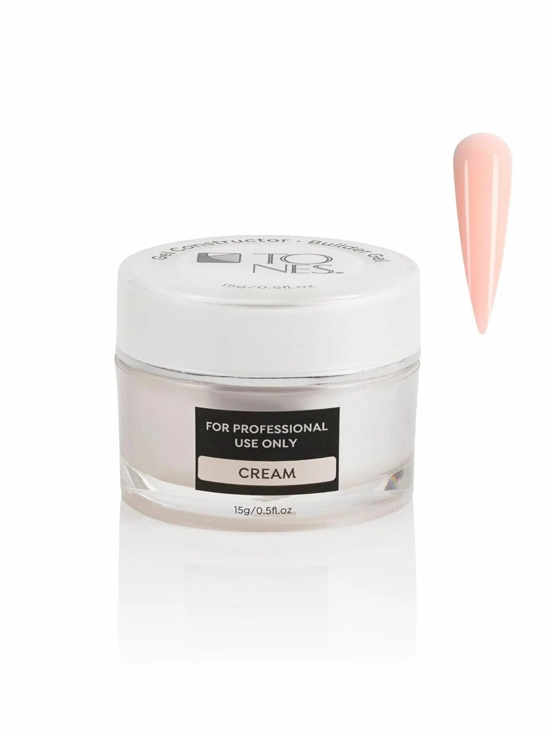 TONES Builder Gel | Strengthening - Extension - Sculpting Gel for Nail Art & Apex Building | Clear Formula - Smooth Finish (Cream) | (15g / 0.5 fl.oz)