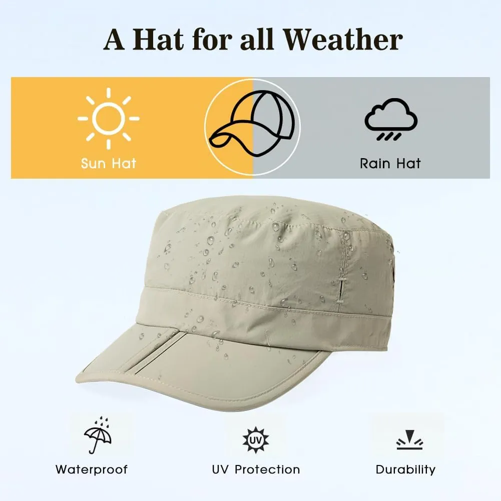 TOP-EX XL XXL Waterproof & UV50  Army Cap w/Foldable Brim & Card Pocket 61-65CM