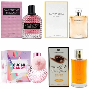 Top Sales 4 Piece Women Perfume Set Choco Musk/Valentine Milano/La Vida Bella/Sugar Candy Eau de Parfum Spray Women's Fragrance Sets with Luxury Gift Box for Daily Use