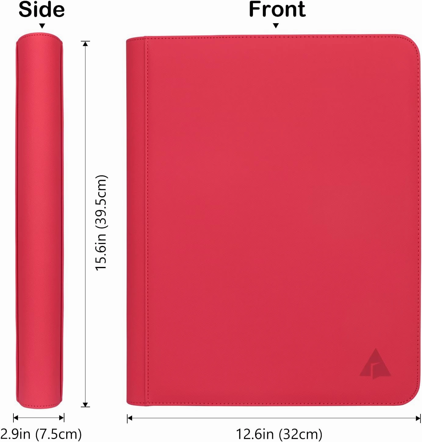 Toploader Binder, Holds 432 Top Loaders, 9 Pockets Top Loader Binder with Sleeves for Cards in 3'' x 4'' Toploaders -Red