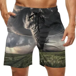 Tornado Thunderstorms Men's Swim Trunks Breathable Bathing Suit Swimming Board Shorts Hawaiian Beach Swimwear