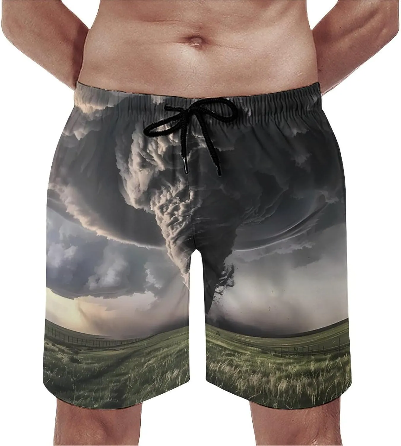 Tornado Thunderstorms Men's Swim Trunks Breathable Bathing Suit Swimming Board Shorts Hawaiian Beach Swimwear
